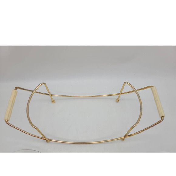 Vintage Glasbake Glass Oval 1Qt Casserole Lid And Metal Carrier Stand Pineapple - Picture 8 of 10